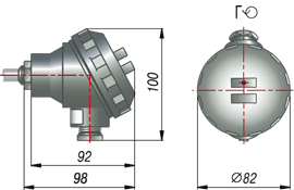 Чертеж металлической коммутационной головки для  датчика ДТС035 