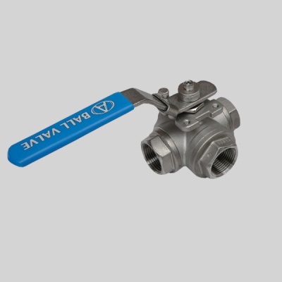 Фотография товара - Кран шаровый нержавеющий трехходовой BV3 Ду 08