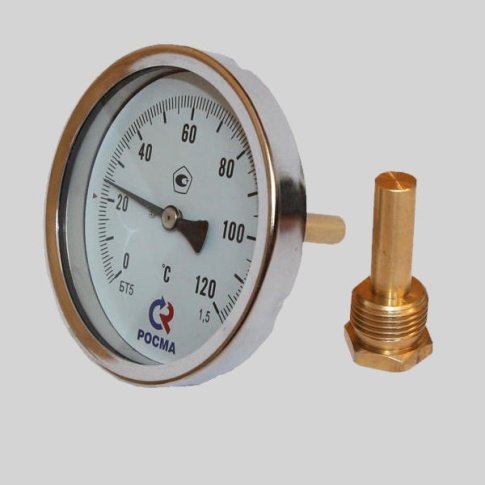 Фотография товара - Термометр биметаллический БТ 51  (0 +100) 64мм