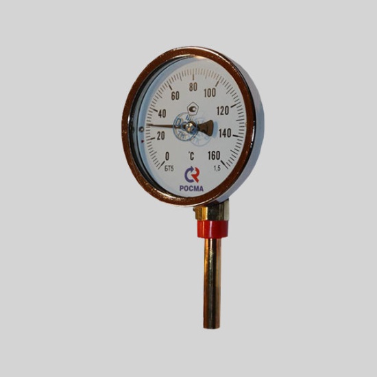 Фотография товара - Термометр биметаллический радиальный БТ-52 (0-160С) 250мм