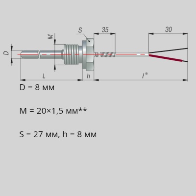 Фотография товара 1 Преобразователь термоэлектрический ДТПL064-00.320/3К