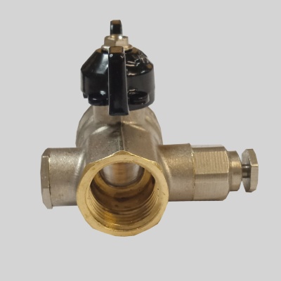 Фотография товара 2 Кран шаровой 1/2" латунный с дренажем и воздухоотводчиком LD Pride 44.15.В-В.С.Б Ду 15 Ру 40 бабочка