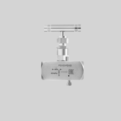Фотография товара - Одновентильный игольчатый клапан SS-2V4, внутр. G1/2-внутр.G1/2 , нерж. сталь, 60МПа