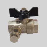 Фотография товара 1 Кран шаровой 1/2" латунный с дренажем и воздухоотводчиком LD Pride 44.15.В-В.С.Б Ду 15 Ру 40 бабочка