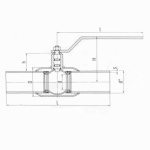 Фотография товара 2 Кран шаровый LD КШ.Ц.П.100.025.Н/П.02