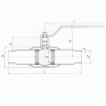 Фотография товара 2 Кран шаровый полнопроходной газовый LD КШЦП Ду200