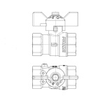 Фотография товара 3 Кран шаровой 1/2" латунный LD Pride 44.15.В-В.М.Б Ду15  Ру16 бабочка (G1/2 х G1/2)